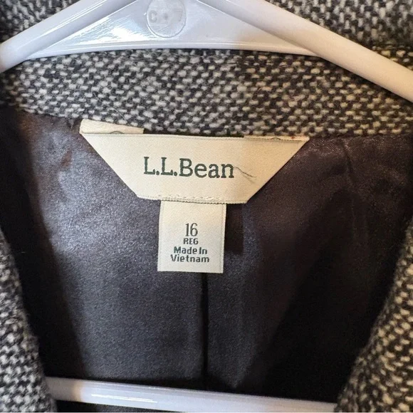 L.L. Bean Vintage Wool Cashmere Blazer Grey Size 16 Quiet Luxury 90s Academia - Picture 4 of 8